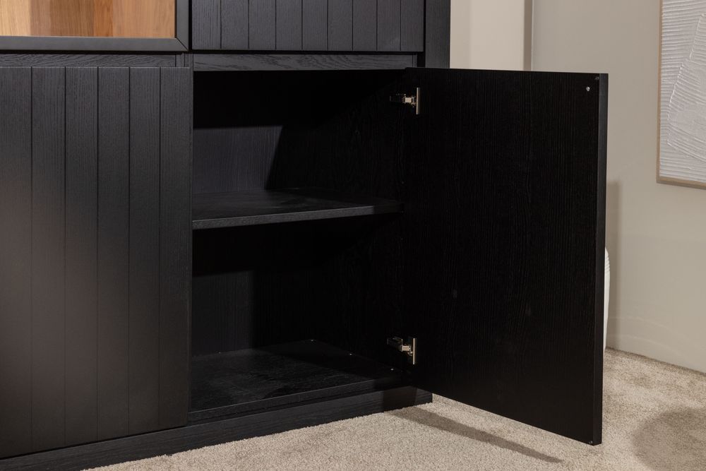 Vitrinekast EVORA - Zwart Eikfineer CRE-3-003-ZWANAT