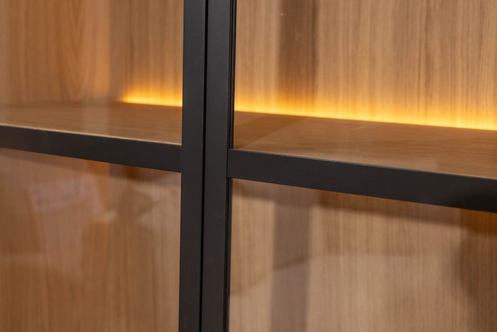 Vitrinekast EVORA - Zwart Eikfineer CRE-3-003-ZWANAT