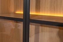 Vitrinekast EVORA - Zwart Eikfineer CRE-3-003-ZWANAT
