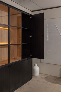 Vitrinekast EVORA - Zwart Eikfineer CRE-3-003-ZWANAT