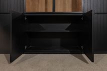 Vitrinekast EVORA - Zwart Eikfineer CRE-3-003-ZWANAT