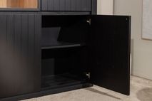 Vitrinekast EVORA - Zwart Eikfineer CRE-3-003-ZWANAT