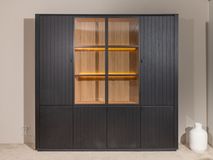 Vitrinekast EVORA - Zwart Eikfineer CRE-3-003-ZWANAT