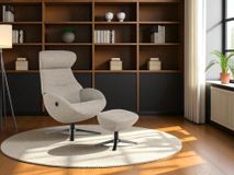 Relaxfauteuil met voetbank GLOBE - Grijs C-CFM-5-001-M1490-63