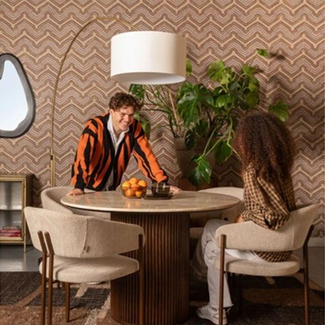 Eetkamertafel ARDA - Walnoot / Travertijn