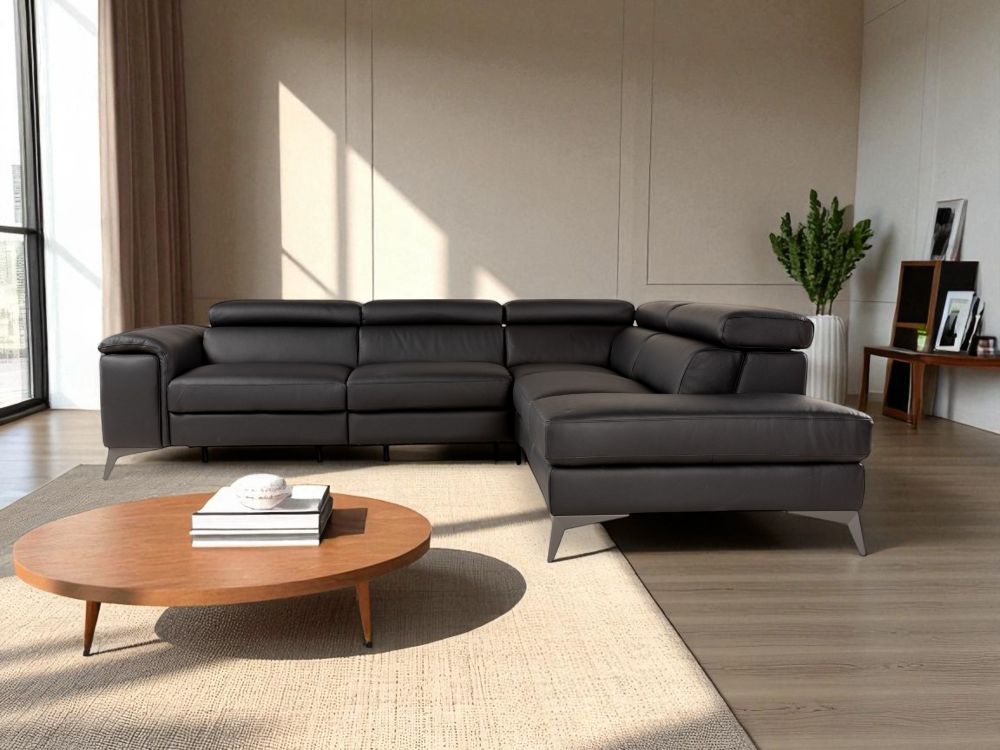 Hoeksalon REMO - Zwart leder C-MXD-69-HK-20225