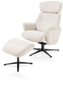Relaxfauteuil met poef LAZARO - CrÞme HEH 40081CRE