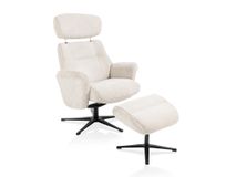 Relaxfauteuil met poef LAZARO - CrÞme HEH 40081CRE