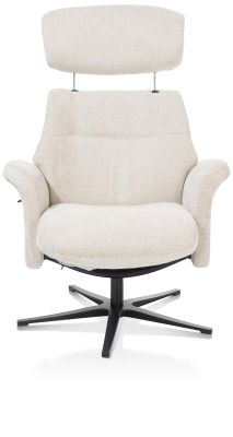 Relaxfauteuil met poef LAZARO - CrÞme HEH 40081CRE