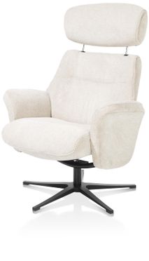 Relaxfauteuil met poef LAZARO - CrÞme HEH 40081CRE
