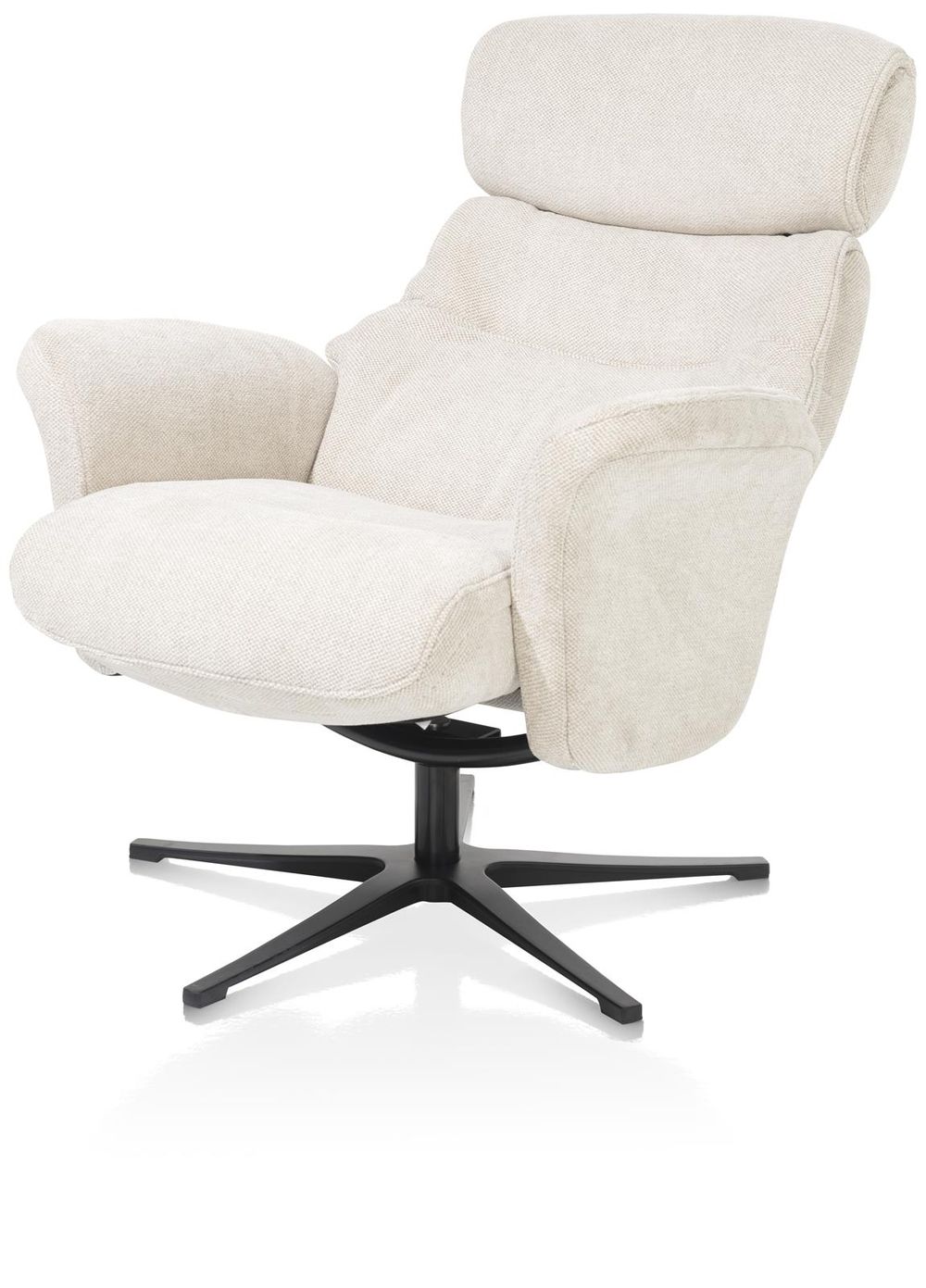 Relaxfauteuil met poef LAZARO - CrÞme HEH 40081CRE