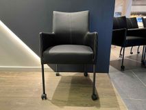 Set van 6 armstoelen met parketwieltjes GLENN - Zw C-NVN-7-SET1