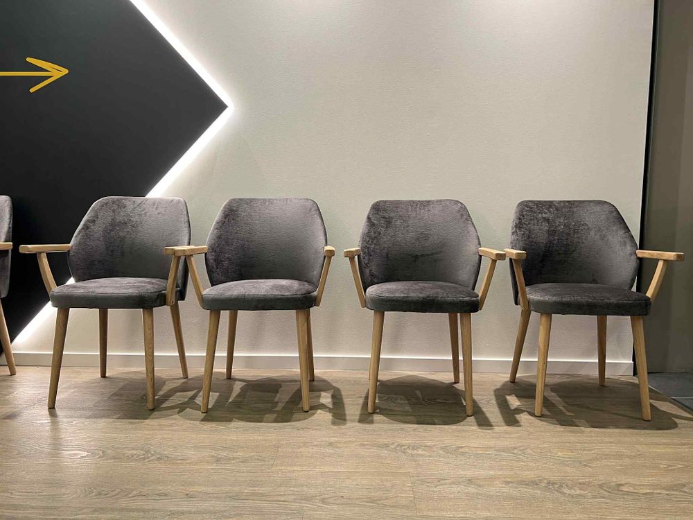 Set van 4 eetkamerstoelen LEXUS - Grijs C-PMP-LEX-SET1