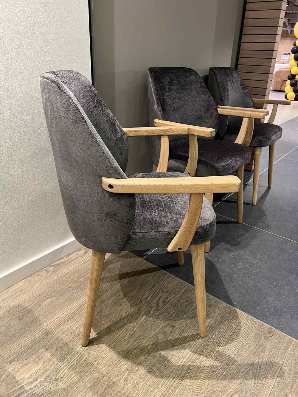 Set van 4 eetkamerstoelen LEXUS - Grijs C-PMP-LEX-SET1