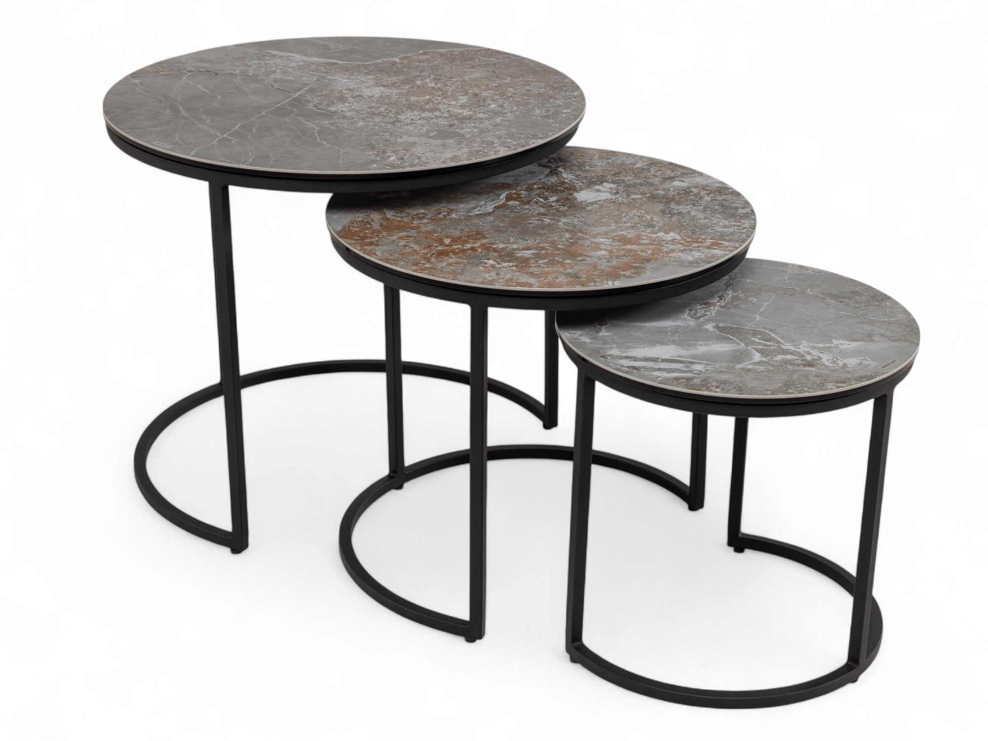 Set 3 bijzettafels SENJO - Keramiek