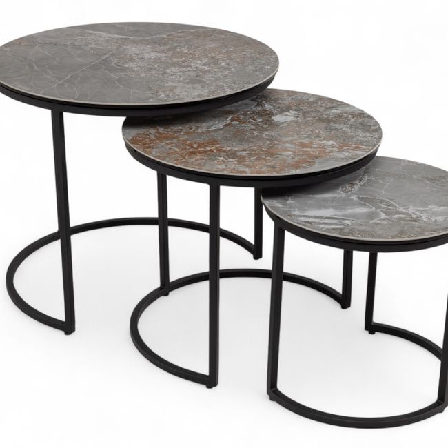 Set 3 bijzettafels SENJO - Keramiek