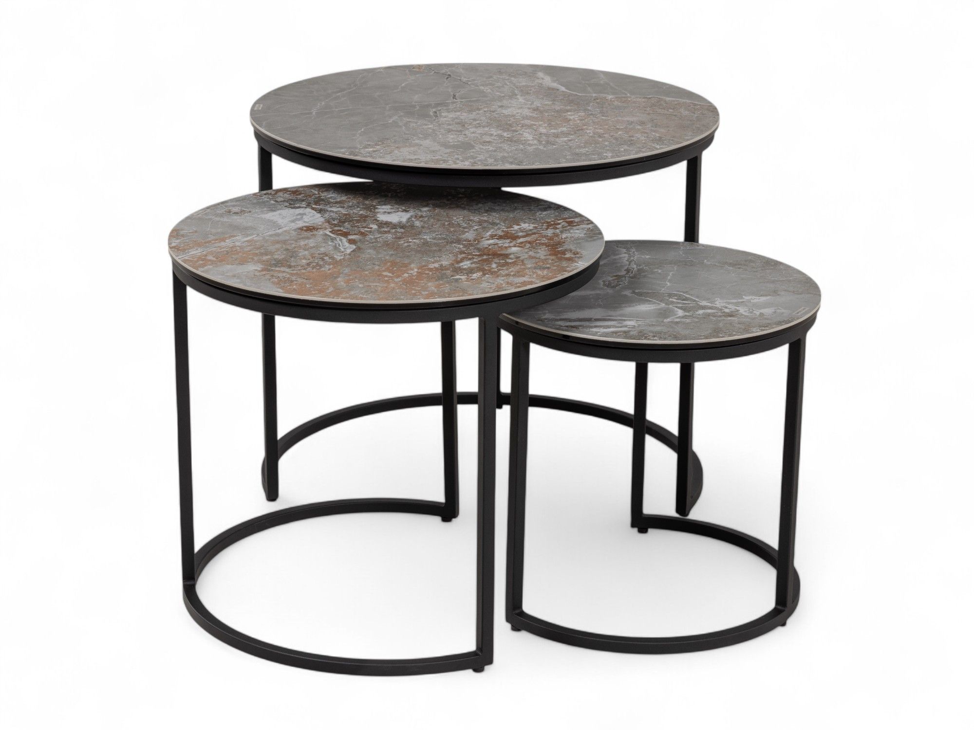 Set 3 bijzettafels SENJO - Keramiek MED-51-001-MXC201