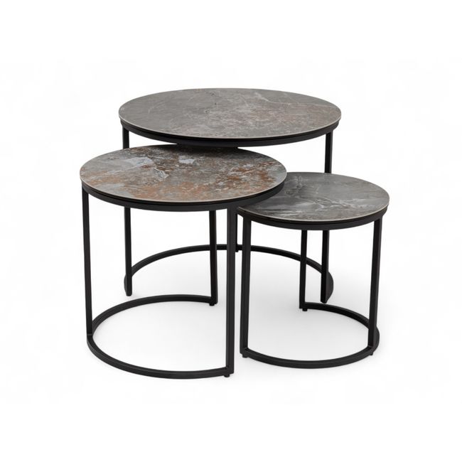 Set 3 bijzettafels SENJO - Keramiek