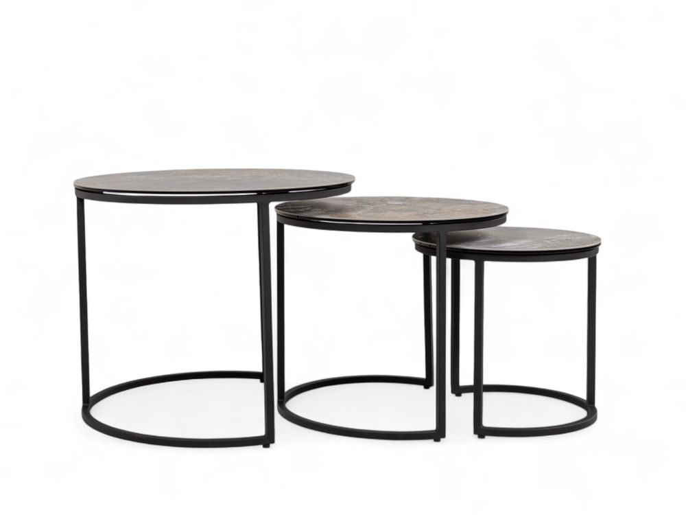 Set 3 bijzettafels SENJO - Keramiek MED-51-001-MXC201