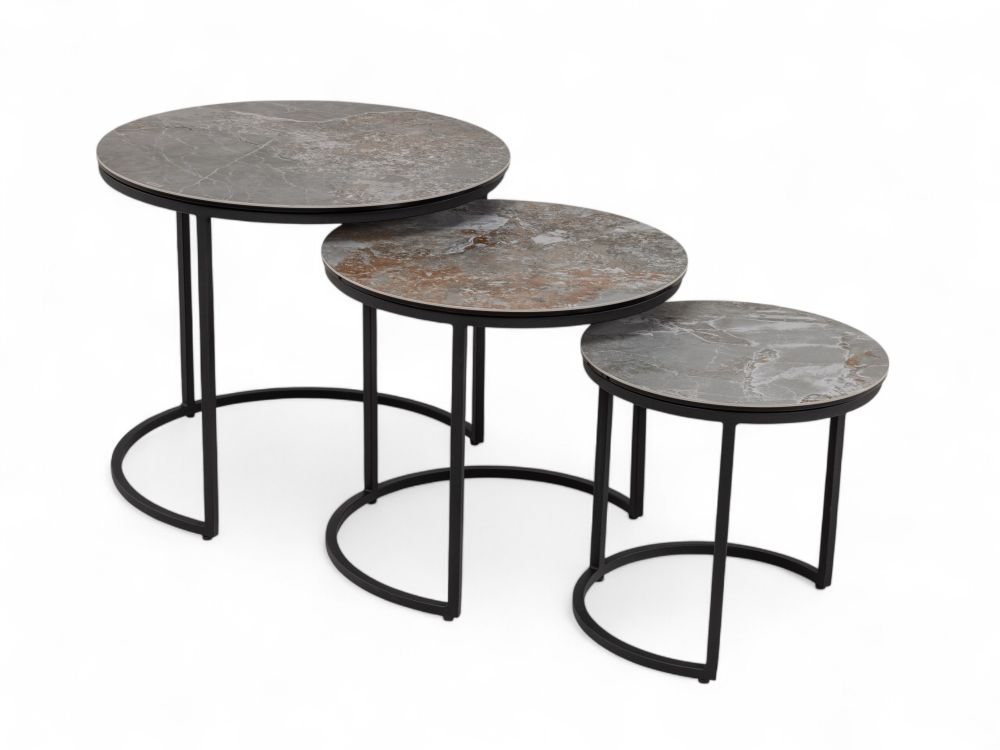 Set 3 bijzettafels SENJO - Keramiek MED-51-001-MXC201