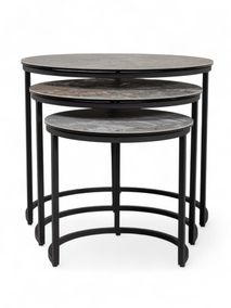 Set 3 bijzettafels SENJO - Keramiek MED-51-001-MXC201