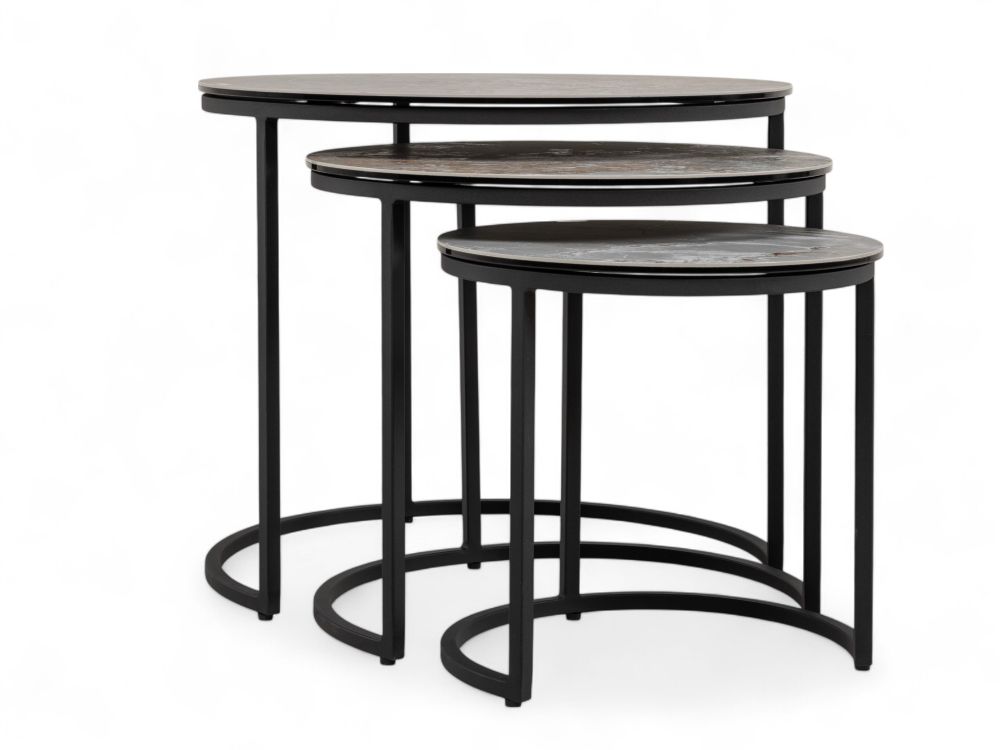 Set 3 bijzettafels SENJO - Keramiek MED-51-001-MXC201