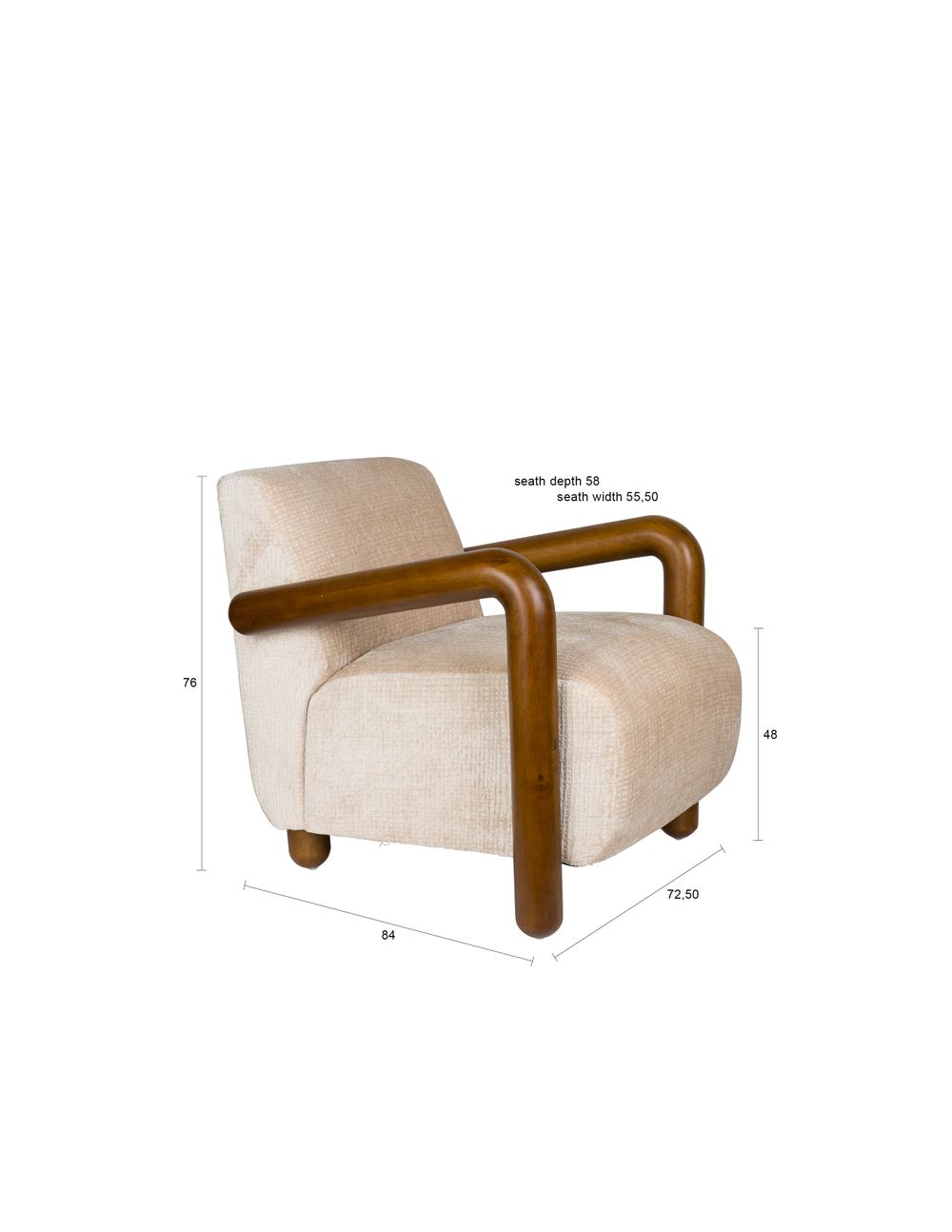 Fauteuil ROBINSON - Crème ZVR 1000906
