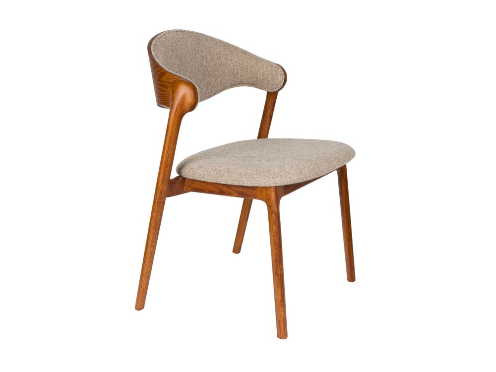 Eetkamerstoel BABINGTON - Beige / Walnoot ZVR 1000130