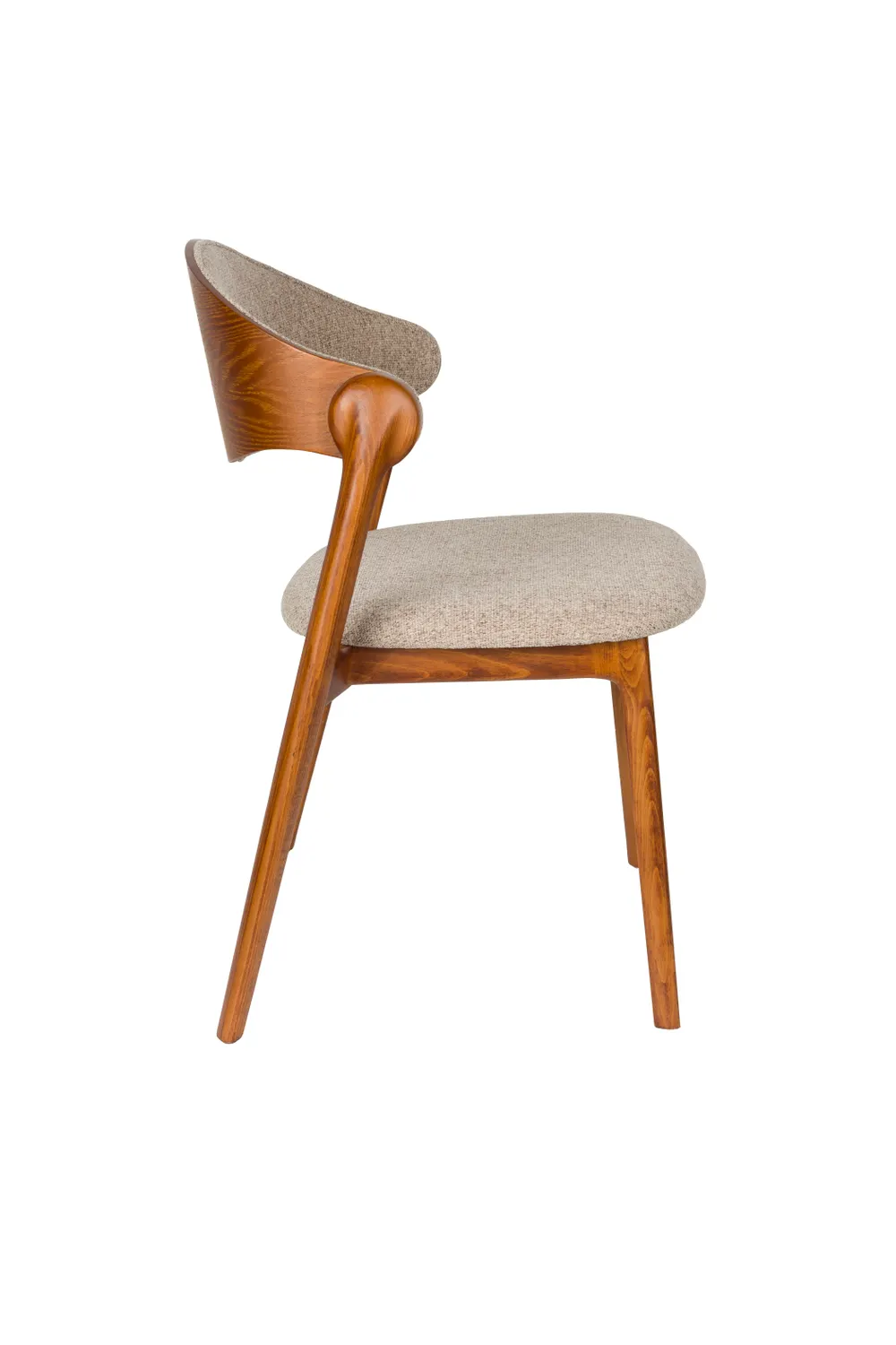 Eetkamerstoel BABINGTON - Beige / Walnoot ZVR 1000130