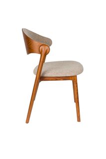 Eetkamerstoel BABINGTON - Beige / Walnoot ZVR 1000130