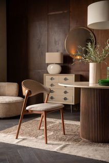 Eetkamerstoel BABINGTON - Beige / Walnoot ZVR 1000130