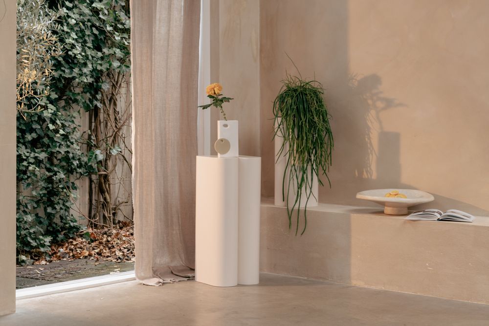 Set van 2 plantenstaanders SHAPE - Wit ZVR 7900041