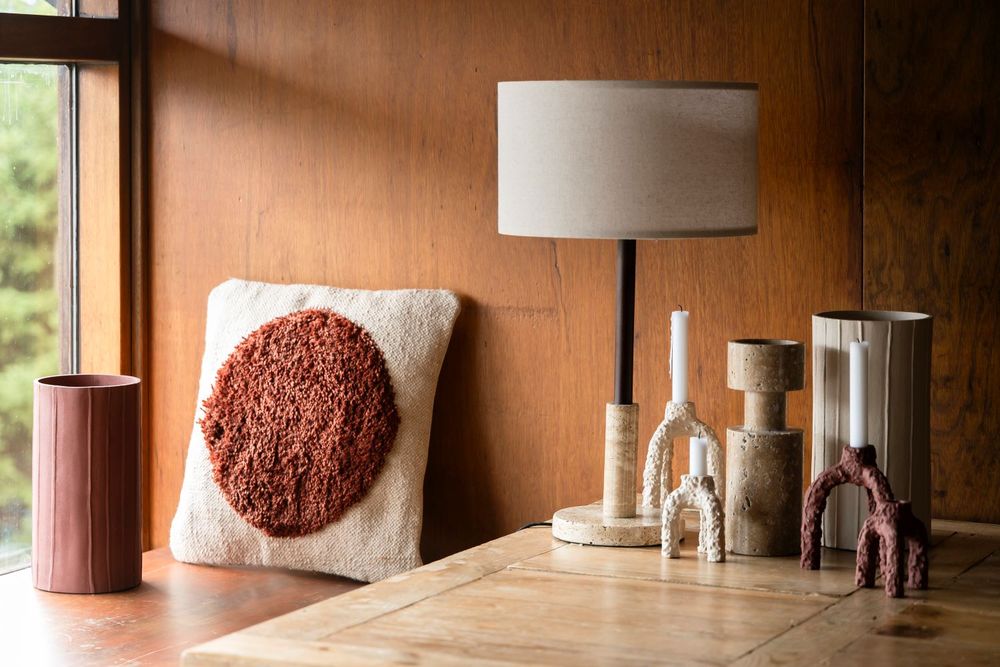 Tafellamp JACKSON - Walnoot/Travertin ZVR 5200166