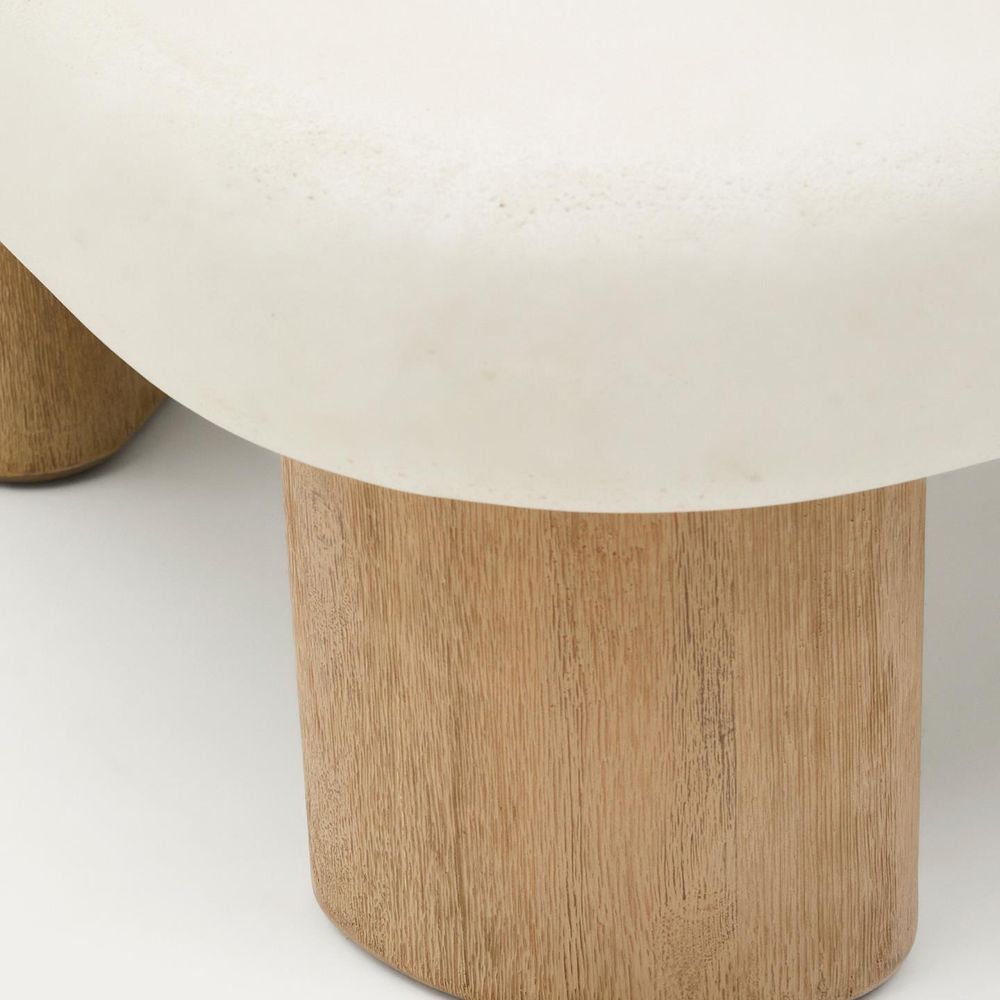 Salontafel LABRA - Wit/Acaciahout KAV O00174PR05