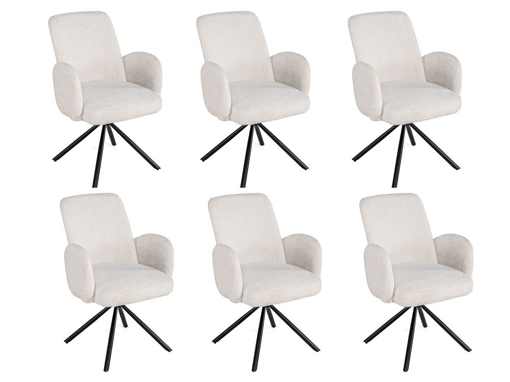 Set van 6 eetkamerstoelen TOSCANO - Wit C-EVA-TO-SET6