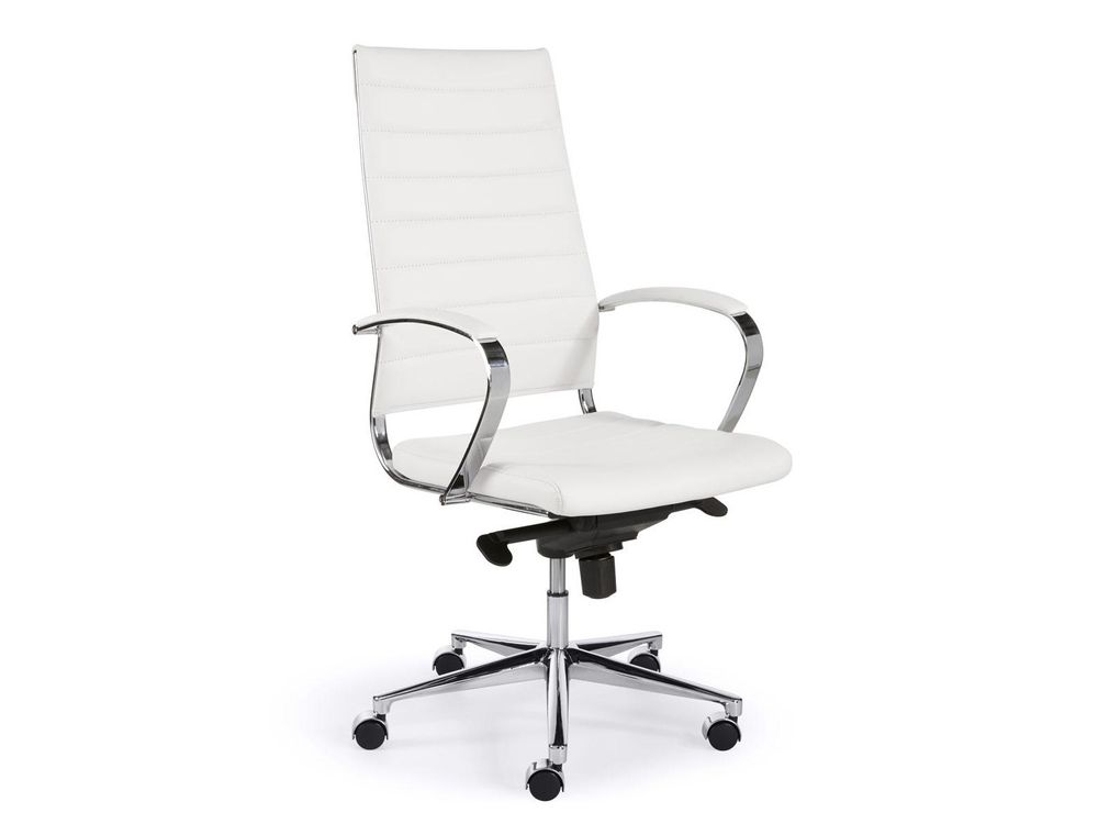 Bureaustoel LOTUS - Wit kunstleder ORO 601PUW