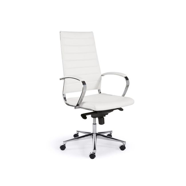 Bureaustoel LOTUS - Wit kunstleder