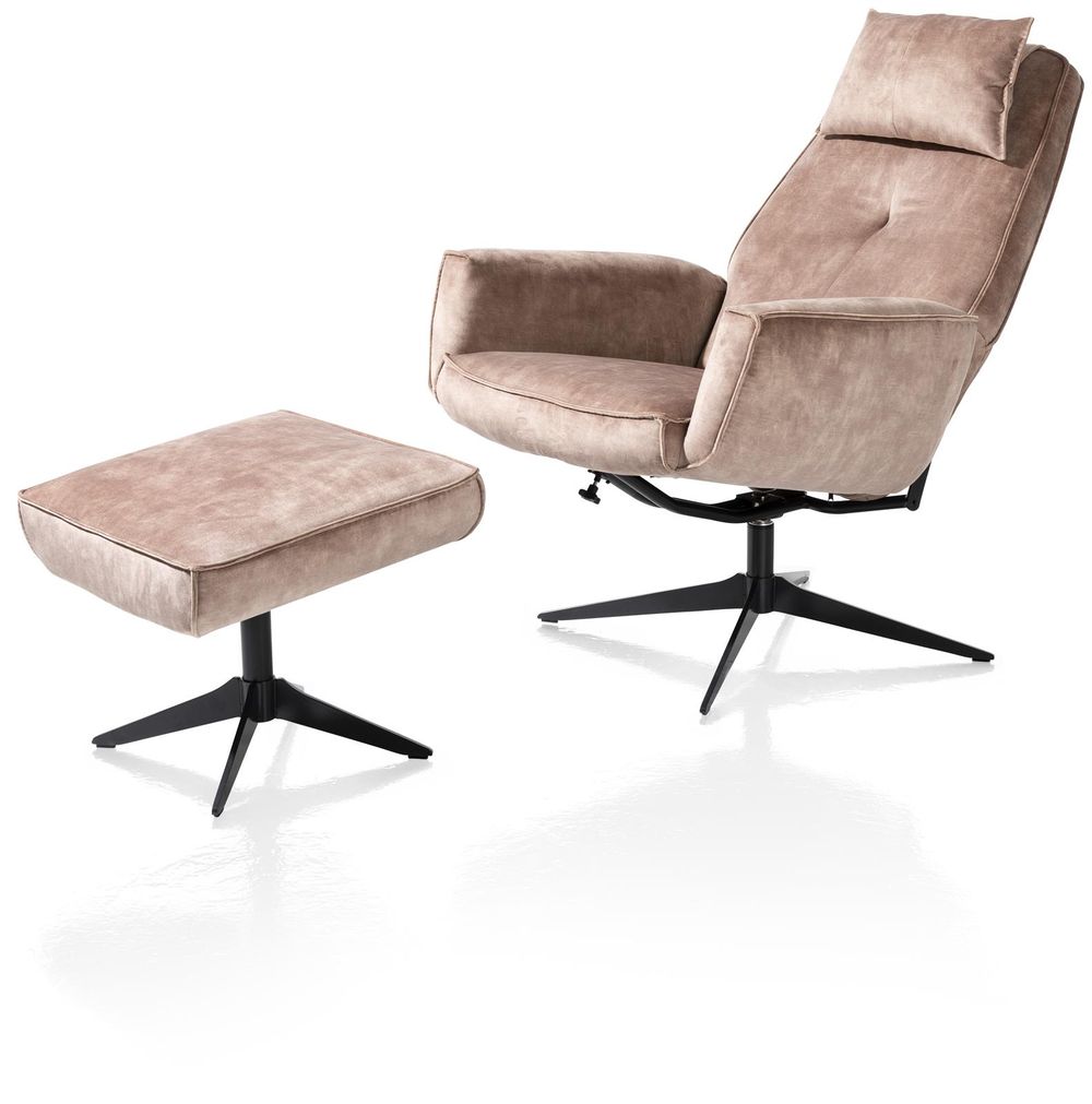 Relaxfauteuil incl. hoofdkussen en poef SALERNO -  C-HEH-301-TZ
