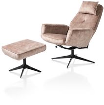 Relaxfauteuil incl. hoofdkussen en poef SALERNO -  C-HEH-301-TZ