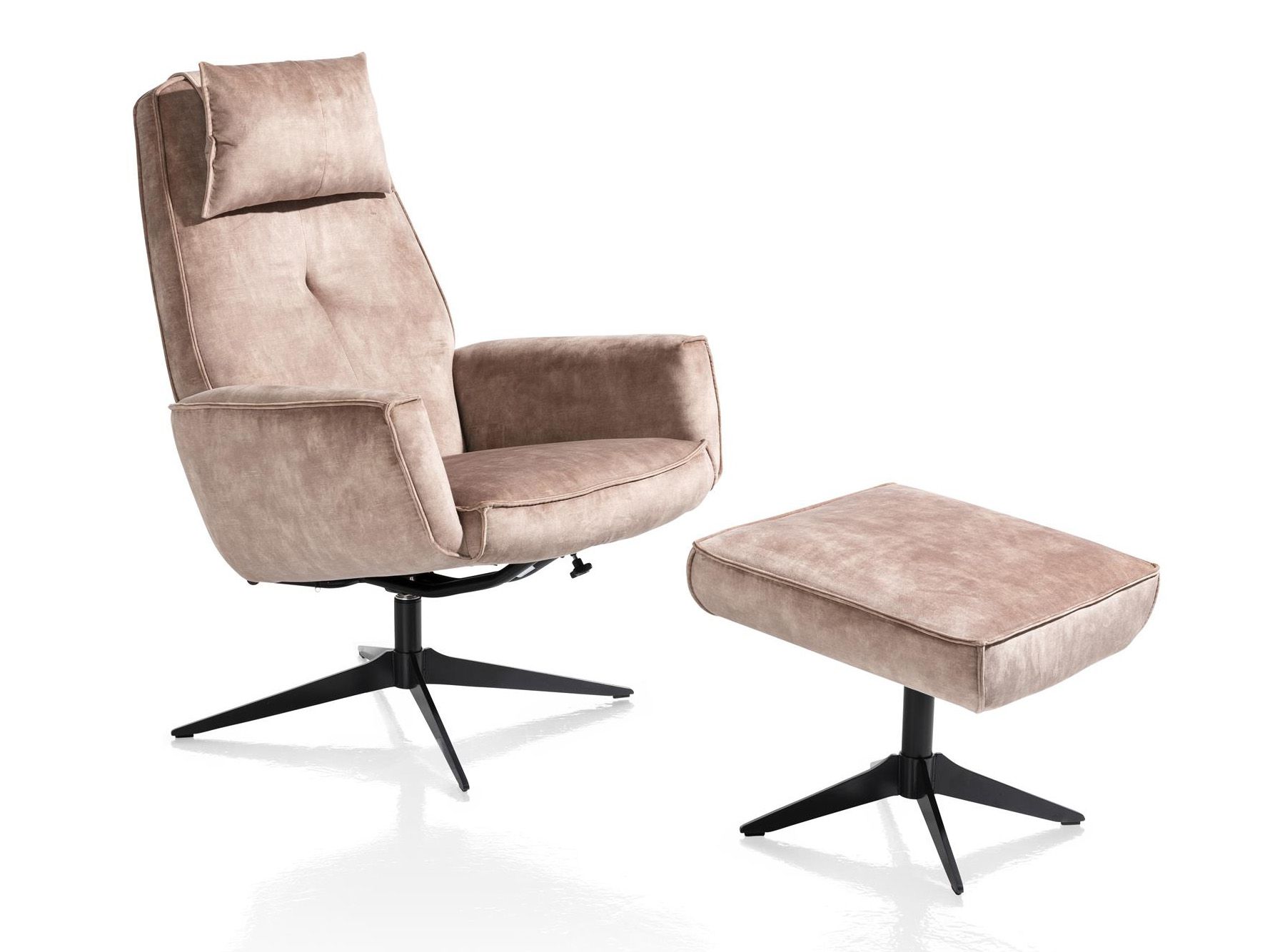 Relaxfauteuil incl. hoofdkussen en poef SALERNO -