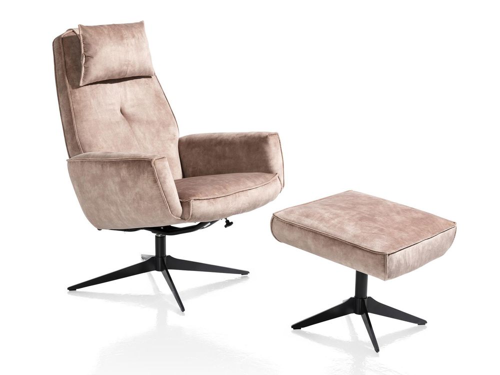 Relaxfauteuil incl. hoofdkussen en poef SALERNO -  C-HEH-301-TZ