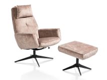 Relaxfauteuil incl. hoofdkussen en poef SALERNO -  C-HEH-301-TZ