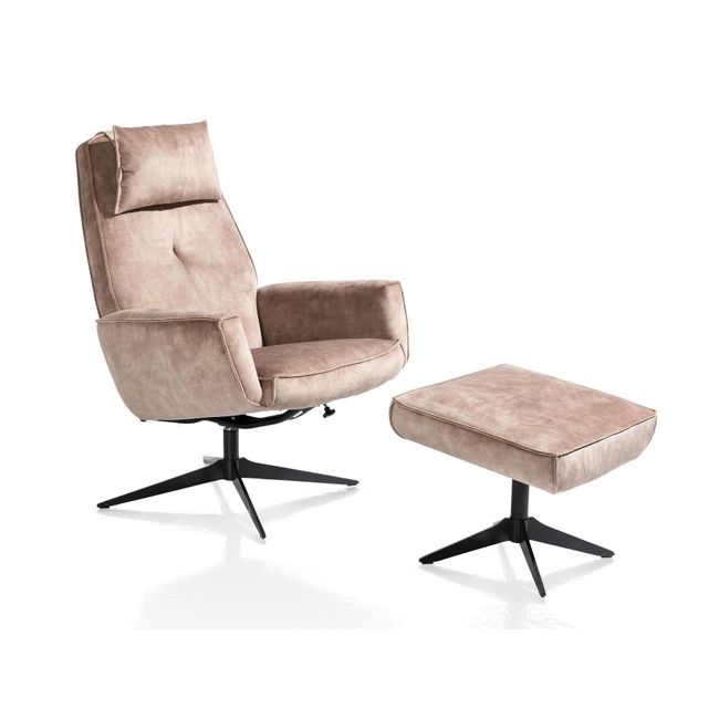 Relaxfauteuil incl. hoofdkussen en poef SALERNO -