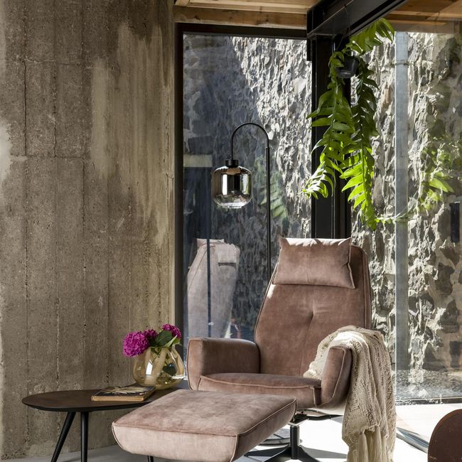 Relaxfauteuil incl. hoofdkussen en poef SALERNO -