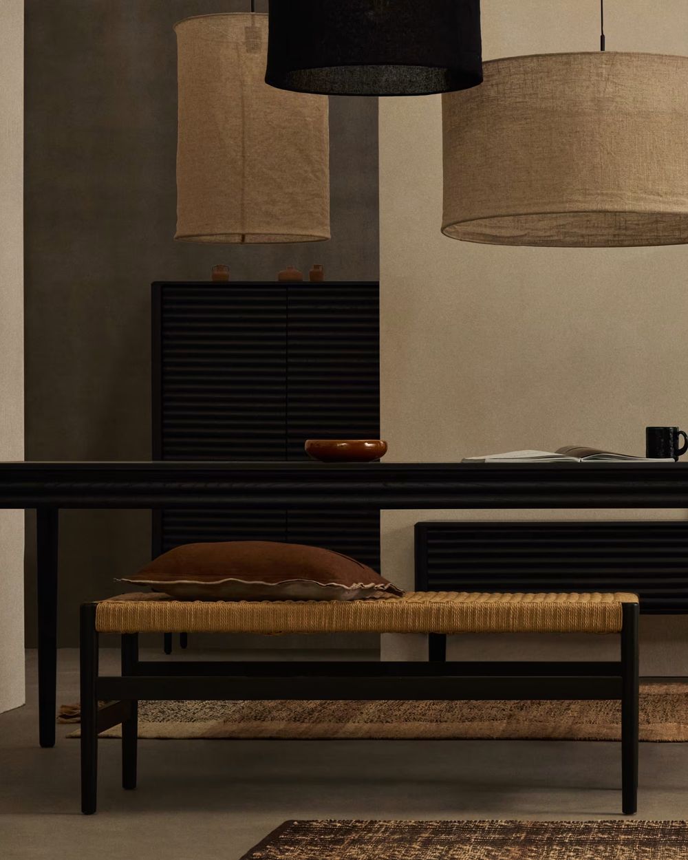 Bankje ZAIDE - Zwart / Eikenhout KAV C0700015MM01