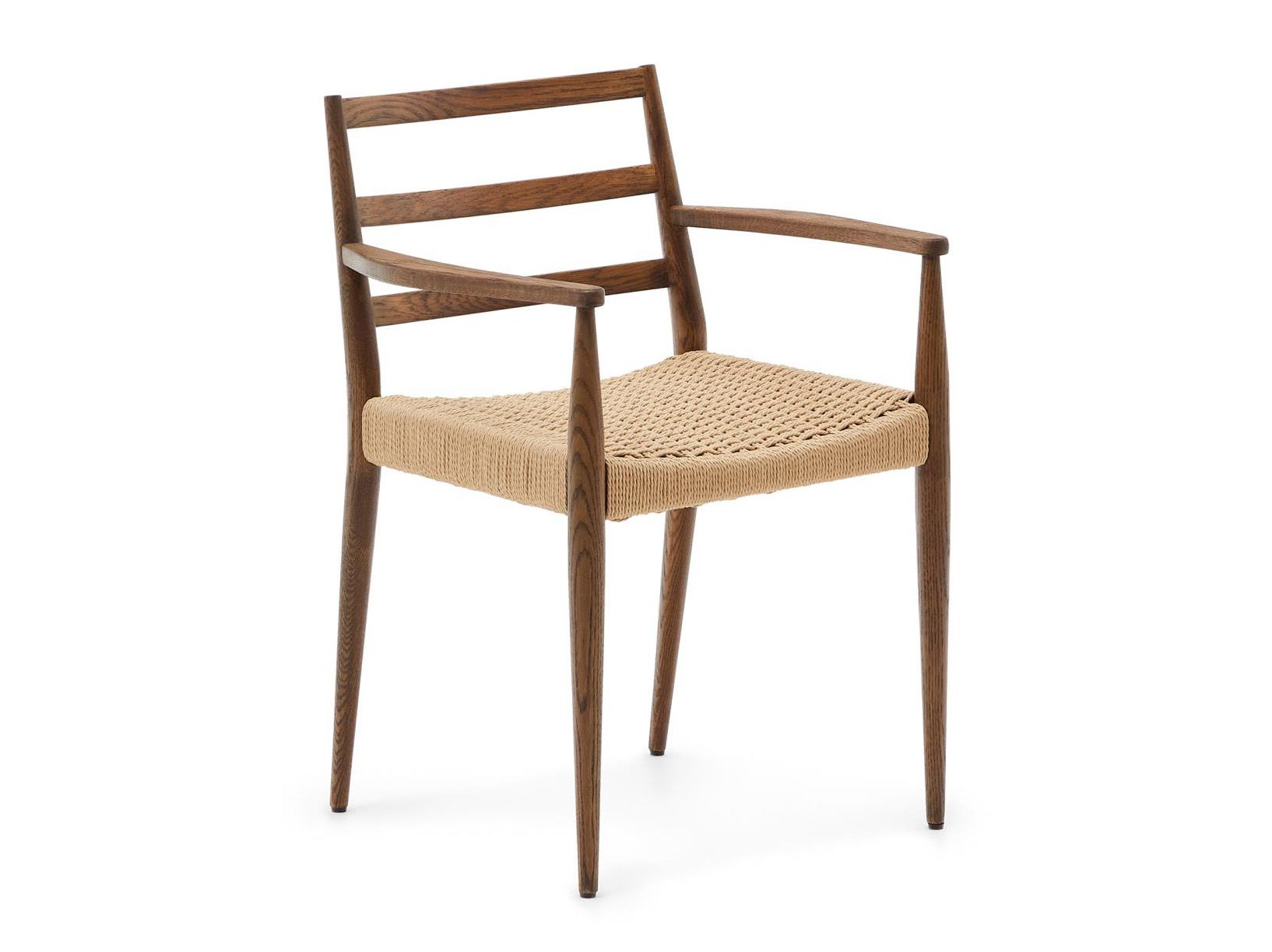 Armstoel ANALY - Massief eikenhout / Walnoot