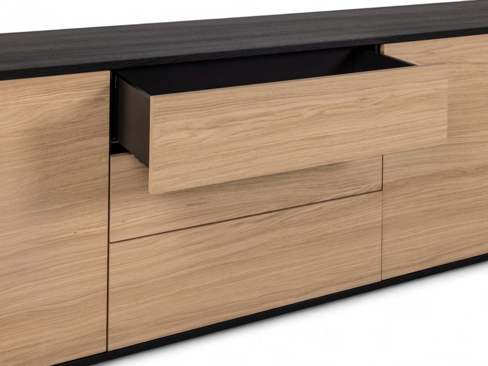 Dressoir MODENA - Zwart / Smoked Oak FDF-34-000081