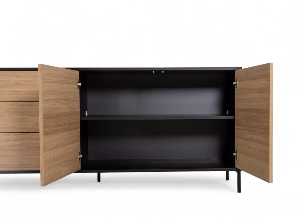 Dressoir MODENA - Zwart / Smoked Oak FDF-34-000081