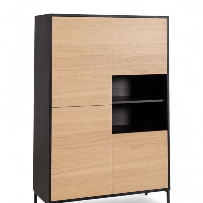 Wandkast MODENA - Zwart/Smoked oak