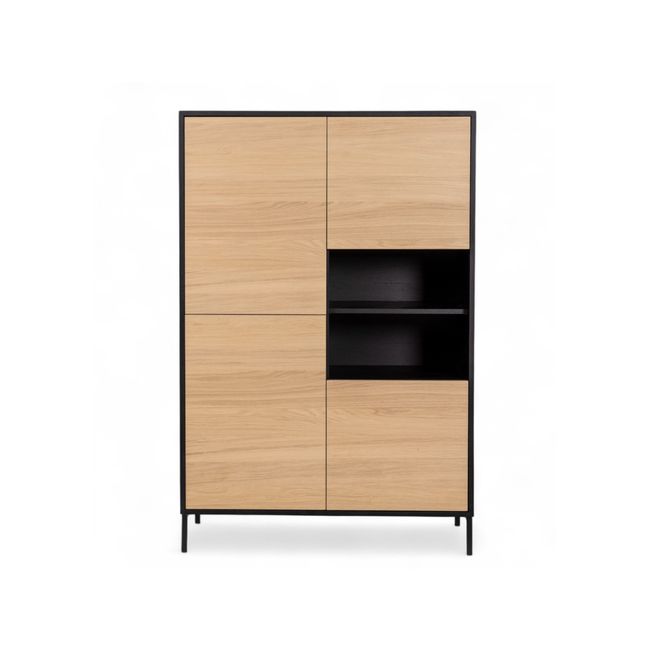 Wandkast MODENA - Zwart/Smoked oak